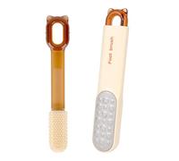 Double-Sided Stainless Steel Foot File Rasp Scraper & Crevice Brush, Durable Foot Pedicure Tools Two-in-One High-Performance Feet Scrubber for Dry Wet Feet, Quick Dead Skin & Hard Skin Remover