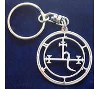 Double-Sided Stainless Steel Lilith Sigil Goetia Solomon Demon Seal Keyring with Gift Pouch