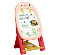 Double Sided Standing Art Easel for Kids - Magnetic Drawing Board, Adjustable Height Painting Stand, Stable Frame | Creative Learning Toy Chalkboard Whiteboard Set Classroom Home Gift I
