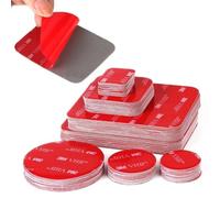 Double Sided Sticky Pads 15 PIECES Adhesive 3M VHB Strong Heavy Duty Mounting Tape Pads - 7 x Mixed Sizes from 10mm to 80mm (Square, Clear)