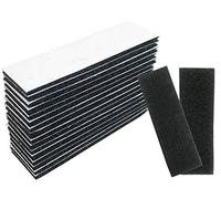 Double Sided Sticky Pads, 16 Pcs Heavy Duty Tape Strips Self Adhesive Pads Hook and Loop Removable for Household Home or Office, No More Nails Strips Black Rectangle