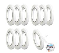 Double Sided Sticky Tape 10 Rolls 10mm X 8m Multipurpose Thin Double Sided Adhesive Tape for Crafting Arts & Crafts DIY Photos Scrapbooking Sewing Handwork Decorations Card Boxes Wrapping And More