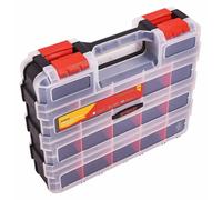 Amtech S6463 Double-Sided Storage Box Organiser, Screw Box, Assortment Box for Hardware, 34 Adjustable Compartments