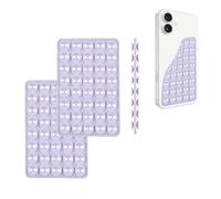 Double Sided Suction Cup Phone Case Mount, 2PCS Silicone Sticky Phone Grip, Luyseyha Hands-Free Strong Stick for Selfies and Videos, Non Slip Phone Accessories for Phone Stand Holder(Light Purple)