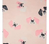 Double Sided Super Soft Cuddle Fleece Fabric Material - Funny Dogs Pink, 1Mtr - 150cmx100cm