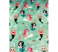 Double Sided Super Soft Cuddle Fleece Fabric Material Green Mermaid, 1Mtr 150cmx100cm