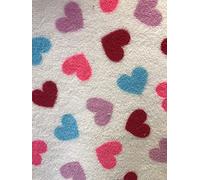 Double Sided Super Soft Cuddle Fleece Fabric Material - Love Hearts, 1Mtr 150cmx100cm