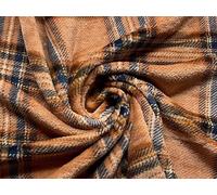Double Sided Super Soft Cuddle Fleece Fabric Material Tartan Caramel 1MTR