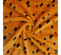 Double Sided Supersoft Cuddle Fleece Fabric Material Black BLOTCHES ON Orange, 1Mtr 150cmx100cm