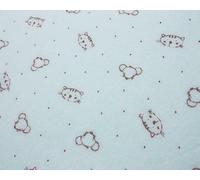 Double Sided Supersoft Cuddlesoft Fleece Fabric Material Sky Blue CAT and Mouse 10MTRS