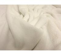 Double Sided Supersoft Cuddlesoft Minky Velboa Fabric Material - White, 1/8Mtr 50cmx37cm