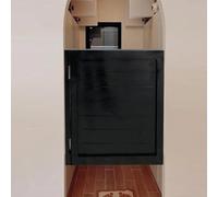 Double-Sided Swinging Cafe Door - 16" to 36" Two-Way Opening Kitchen Partition Door for Bar & Hallway, Water-Based Black Paint (W45xH80cm/17.7x31.5)