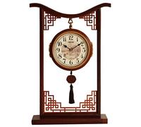 Double-Sided Table Clock Ornaments Living Room Old-Fashioned Solid Wood Antique Household Silent Desktop Clocks
