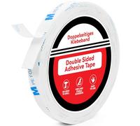 Double Sided Tape Heavy Duty, 10mm × 3m Double Sided Mounting Tape, 1600T PE - Extra Strong Sticky Foam Tape, Waterproof Mounting Adhesive Tape for LED Strip Lights, Home, Office & School Décor