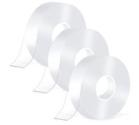 Double Sided Tape Heavy Duty,(9mx2cmx2mm,3Rolls) Strong Double Sided Mounting Nano Tape,Multipurpose Clear Adhesive Picture Hanging Strips,Removable Adhesive Sticky Tape for Poster Walls Decor Carpet