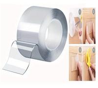 Double Sided Tape Self Adhesive Sticky Glue Carpet Reusable Heavy Duty Grip Transparent Nano Mounting Gel Washable Multipurpose For Kitchen Walls Photos Posters Fixing Balloon Home Office (3M)