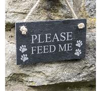 Double sided - The dog has been fed/Please feed the dog Slate Hanging Sign