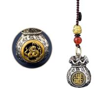 Double-Sided Twelve Zodiac God of Wealth Bag,Daily Prosperity and Fortune-Filled Money Bag Pendant,Chinese Zodiac Fortune Bag,Rotatable Lucky Bag Pendant (Shape-Snake,One Size)