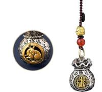 Double-Sided Twelve Zodiac God of Wealth Bag,Daily Prosperity and Fortune-Filled Money Bag Pendant,Chinese Zodiac Fortune Bag,Rotatable Lucky Bag Pendant (Shape-Rabbit,One Size)