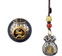 Double-Sided Twelve Zodiac God of Wealth Bag,Daily Prosperity and Fortune-Filled Money Bag Pendant,Chinese Zodiac Fortune Bag,Rotatable Lucky Bag Pendant (Shape-Rat,One Size)