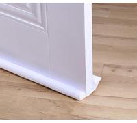 Double Sided Under Door Seal Insulation Foam Draft Excluder,Bottom Door Gap Filler Draft Stopper,Weather Stripping Noise Blocker Size Adjustable (White)