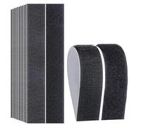 Double Sided Velcro Tape Heavy Duty | Self Adhesive Velcro Tape | 12pc 2x10cm No-Residue Hook & Loop Strips | Reusable Strong Wall Fastener Tape with Slim Edge Precision-Cut | Office & DIY Projects