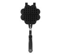 Double Sided Waffle Pan, Stove Top Waffle Maker with Flower Heart Shape Non Stick Mold, Dual Handle Aluminum Alloy Waffle Pot for Home Kitchen Bakeware