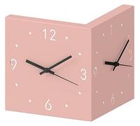 Double Sided Wall Clock Metal Corner Clocks Wall Home Decor Nordic Square Modern Living Room Silent Large Watch Gift Easy to Hang, 26X26X26CM