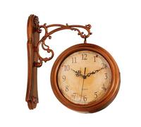 Double Sided Wall Clock,Silent Watches,Round,Quiet Decorative Weatherproof Hanging Clock Wall Decor for Garden Outdoor