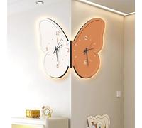 Double Sided Wall Clock with LED Light, Translucent Illumination, Three-Level Dimming, Battery Powered for Bedroom, Living Room, Office, Store