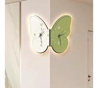 Double Sided Wall Clock with LED Light, Translucent Illumination, Three-Level Dimming, Battery Powered for Bedroom, Living Room, Office, Store