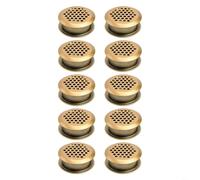 Double Sided Wardrobe Shoe Cabinet Ventilation Grille, 35mm Louvre Mesh Air Vent Cover for Moisture Prevention, Stainless Steel Gold Finish with Efficient Airflow Design(10pcs)