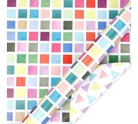 Double-Sided Watercolor Gift Wrapping Paper Roll, Colorful Gift Wrapping Tissue Paper, Gift Wrapping Paper Roll, Recyclable Gift Wrap for Birthday, Christmas, Wedding, Anniversary (01A)