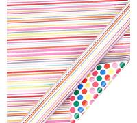 Double-Sided Watercolor Gift Wrapping Paper Roll, Colorful Gift Wrapping Tissue Paper, Gift Wrapping Paper Roll, Recyclable Gift Wrap for Birthday, Christmas, Wedding, Anniversary (B)