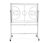 Double-Sided Wheeled Basketball Coaching Whiteboards,Dry Erase Basketball Board Equipped with Markers、Eraser、Magnetic Chess Pieces