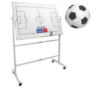 Double-Sided Wheeled Coaching Whiteboards, Dry Erase Board Equipped Basketball Soccer Coaching Board with Magnetic Markers, Pen & Eraser, for Daily Training, Tactical Deployment Soccerball