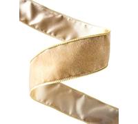 Double-Sided Wired Velvet Ribbon, Gold, 9 m
