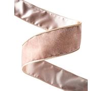 Double-Sided Wired Velvet Ribbon, Mocha, 9 m