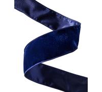 Double-Sided Wired Velvet Ribbon, Navy, 9 m