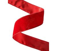 Double-Sided Wired Velvet Ribbon, Red, 9 m