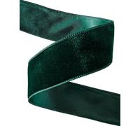 Double-Sided Wired Velvet Ribbon, Sage Green, 9 m