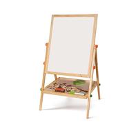 Double Sided Wooden Art Easel, Quality Kids Drawing Writing Board Height Adjustable Standing with Magnetic Letters & Numbers, Chalks, Marker, Dry Eraser Fun Play Learning Activity (100cm)