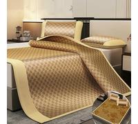 Double Sided Woven Rattan Cooling Mat Foldable Bamboo Bed Comfort for Hot Weather Breathable & Lightweight Ideal for Summer Sleep Eco Friendly Design