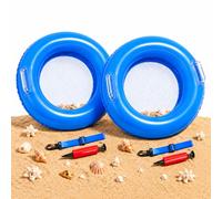 Double Sifting Mesh Shark Tooth Sifter,2026 Inflatable Floating Sand Sifter for The Beach with Comfortable Grip,Lightweight SharkTeeth Sifte-r for SharkTeeth,Shells,Fossils and Beach Treasure Hunting