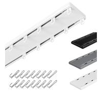 Double Silent Track Rails, Aluminium Curtain Tracks, Heavy Duty Sliding Curtains Rod Ceiling Mount Easy To Install For Room Divider Office Closet Basement 1.6-19.7 Ft(gray,3.3ft) White 16.4ft