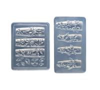 Double Silicone Floral Nails Stencils for Professional Embossing Art and Customizable Manicure Designs Lilys Silicone Nail Art Tool