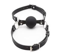 Double Silicone Mouth Ball Gag Mouth Harness Open Mouth Plug Strap On Bondage Restraint SM Fetish Sex Toys for Women Men Couples