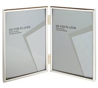 Double Silver Picture Photo Frame 2.5" x 3.5" Thin Edge (Portrait)