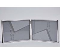 Double Silver Picture Photo Frame 4" x 6" Thin Edge (Landscape)