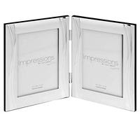 Double Silver Plated Wave Design 4" X 6" Photo Frame Gift Boxed